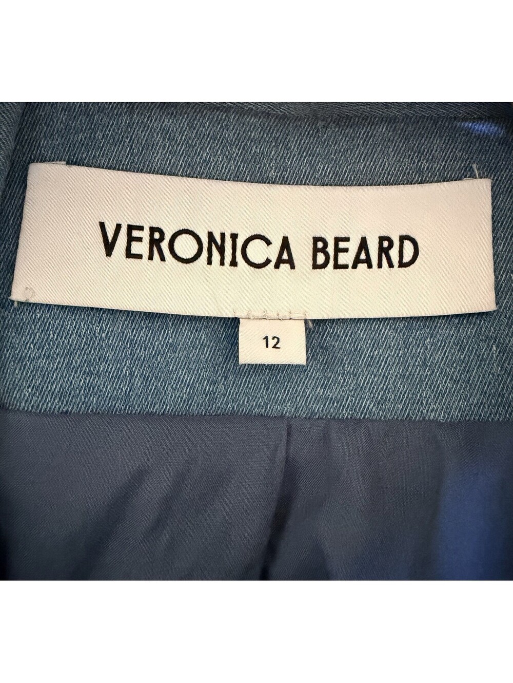Veronica Beard Vikaria Floral Embroidery Stretch Cotton Jacket Jean Size 12 $898 - Picture 13 of 15